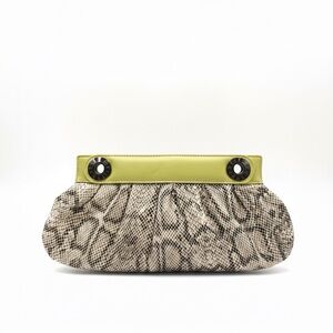 Henri Bendel Python-Embossed Leather Clutch 💎RARE💎